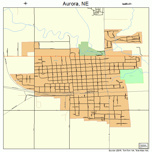 Aurora, NE street map