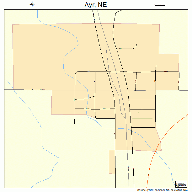 Ayr, NE street map