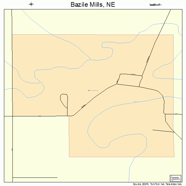 Bazile Mills, NE street map
