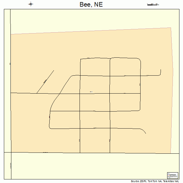 Bee, NE street map