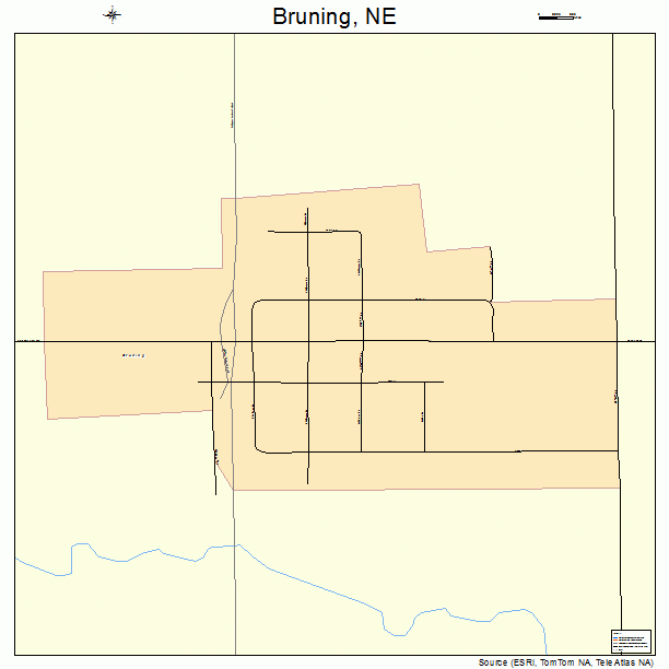 Bruning, NE street map