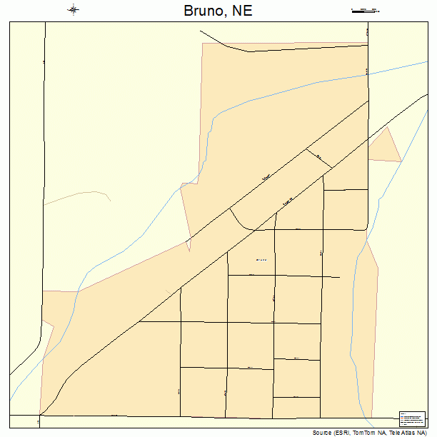 Bruno, NE street map