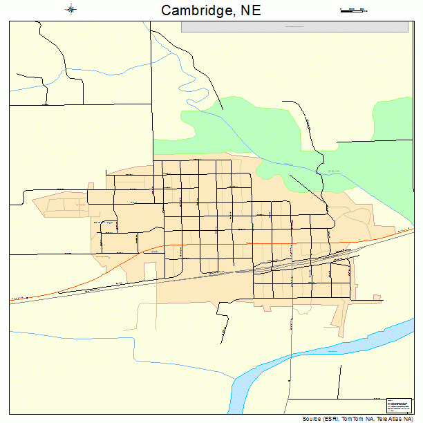 Cambridge, NE street map