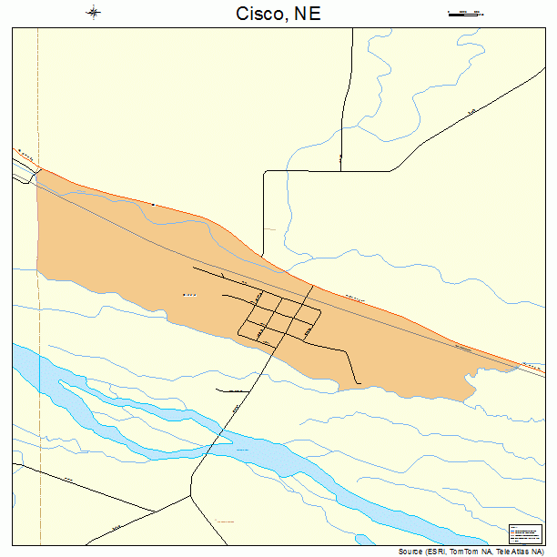 Cisco, NE street map