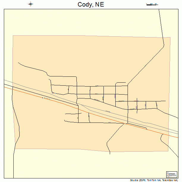 Cody, NE street map