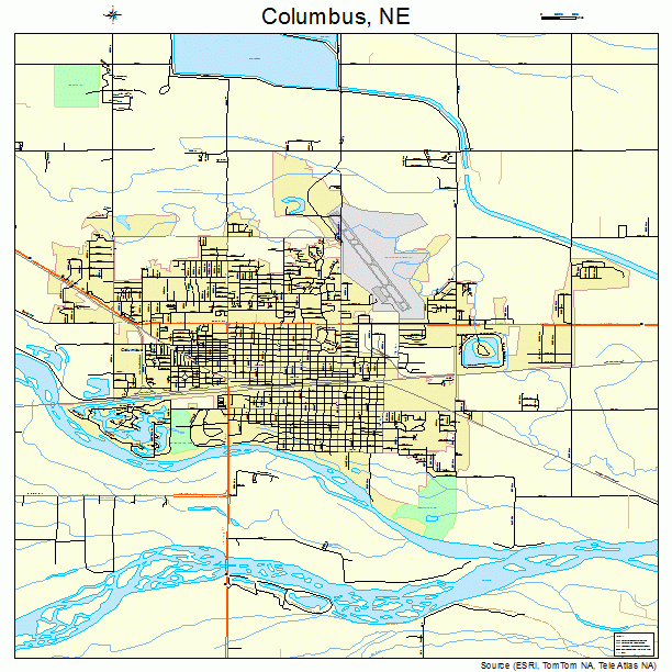 Columbus, NE street map