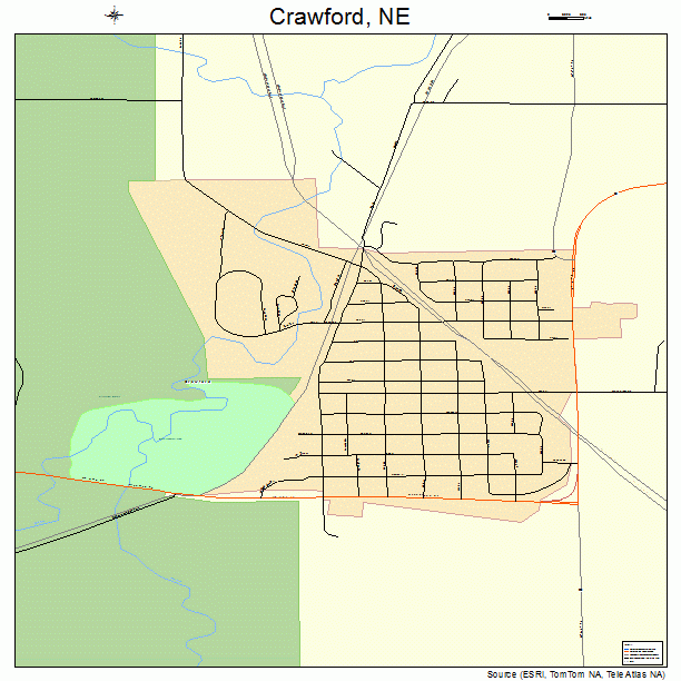 Crawford, NE street map