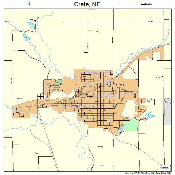 Crete, NE street map