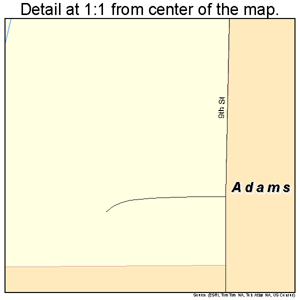 Adams, Nebraska road map detail