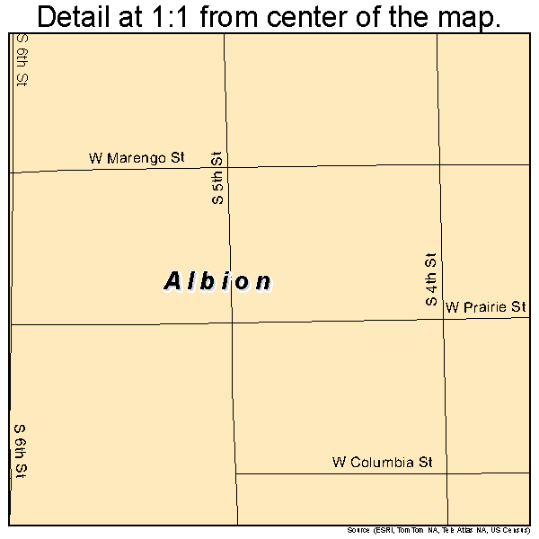 Albion, Nebraska road map detail