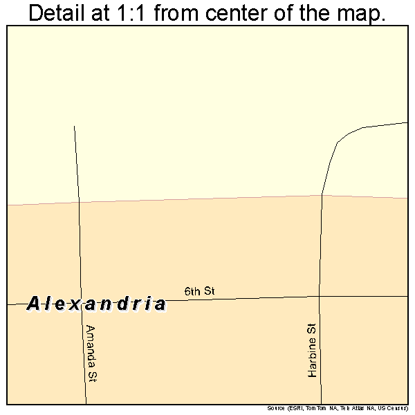 Alexandria, Nebraska road map detail