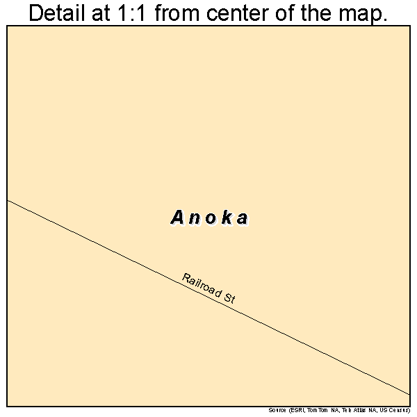 Anoka, Nebraska road map detail
