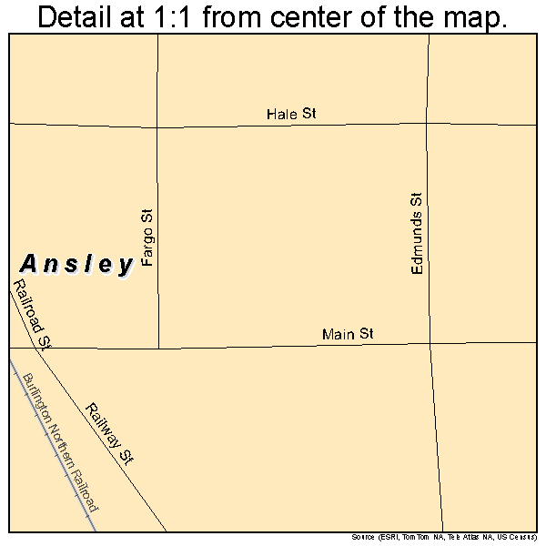 Ansley, Nebraska road map detail