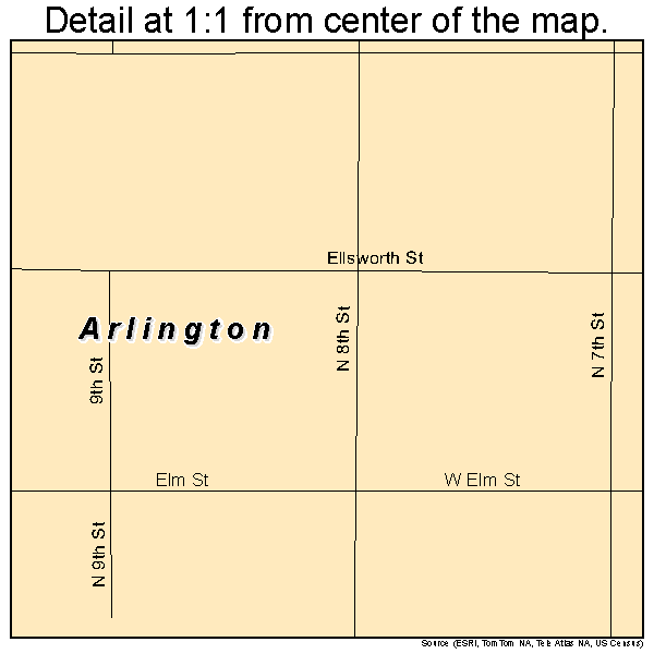 Arlington, Nebraska road map detail