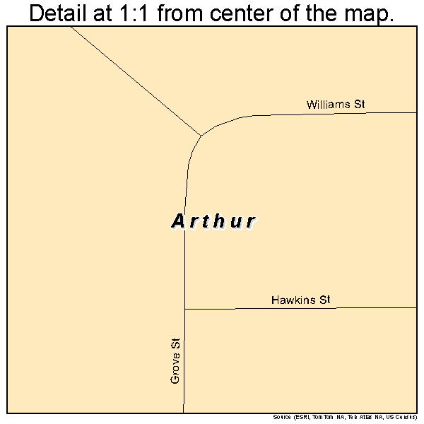 Arthur, Nebraska road map detail