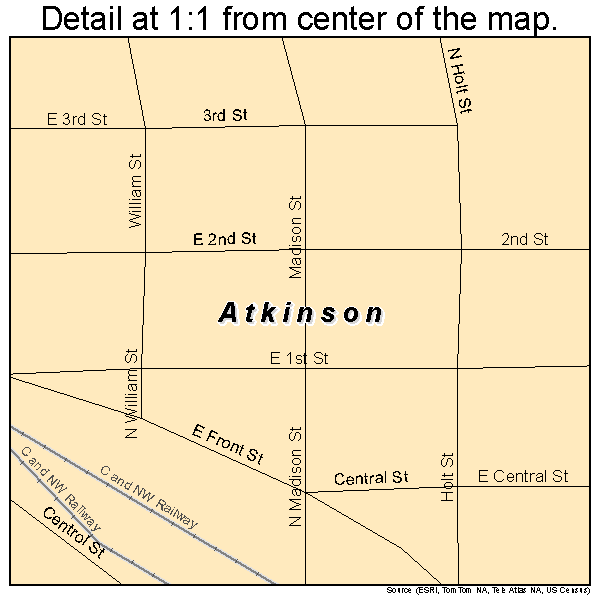 Atkinson, Nebraska road map detail