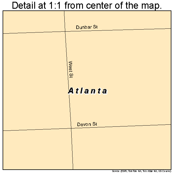 Atlanta, Nebraska road map detail