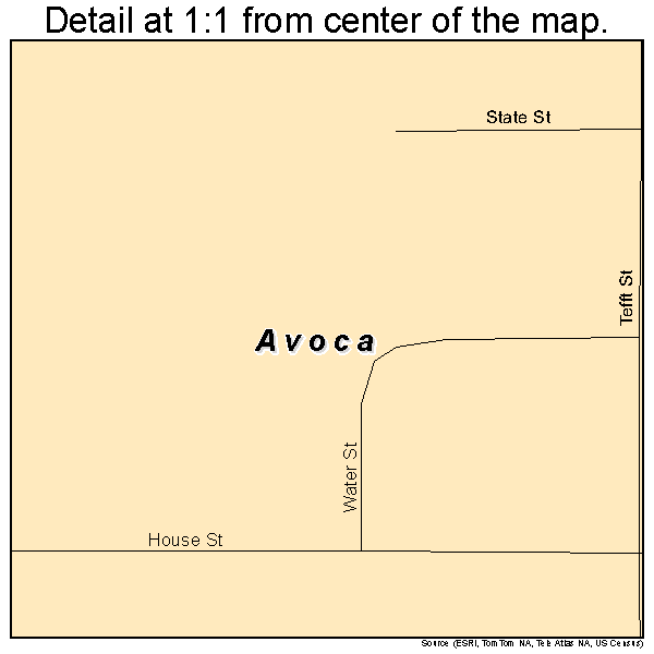 Avoca, Nebraska road map detail