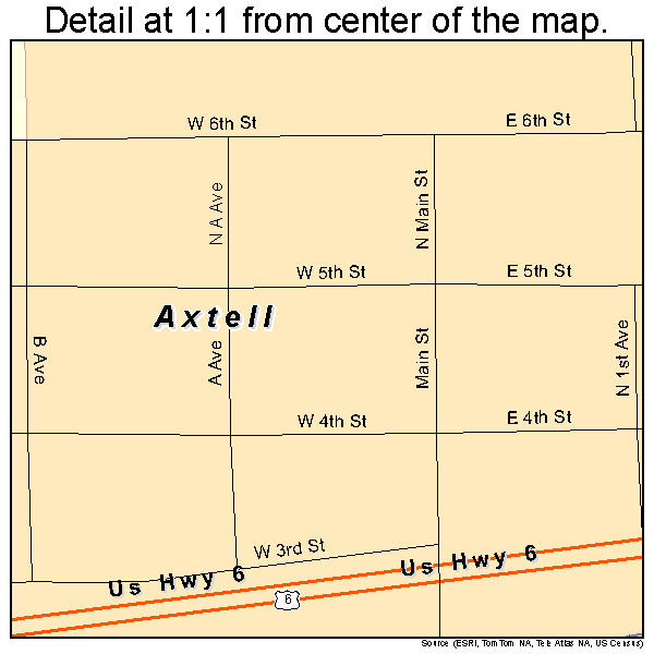 Axtell, Nebraska road map detail