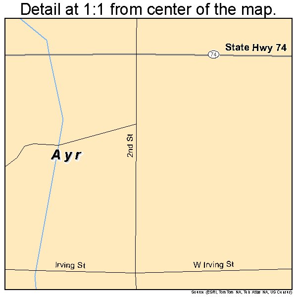 Ayr, Nebraska road map detail