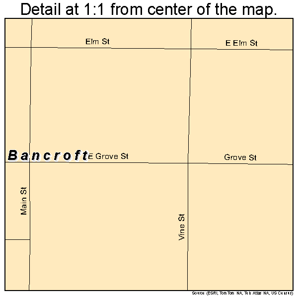 Bancroft, Nebraska road map detail