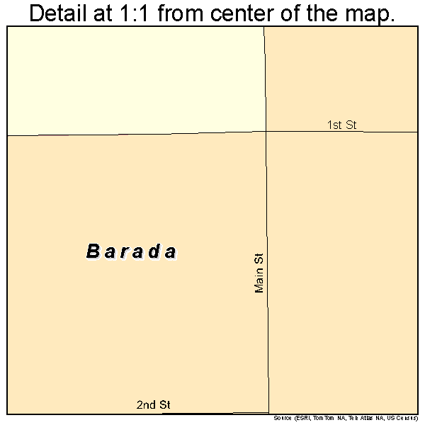 Barada, Nebraska road map detail