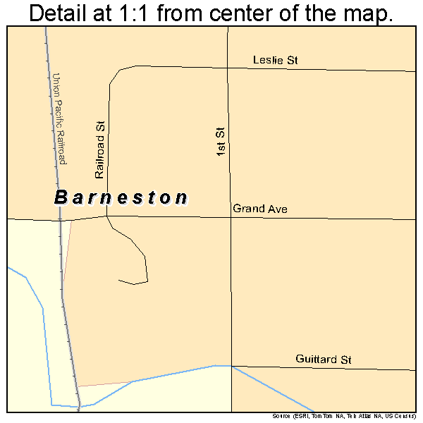 Barneston, Nebraska road map detail