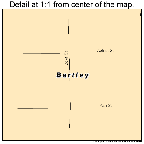 Bartley, Nebraska road map detail