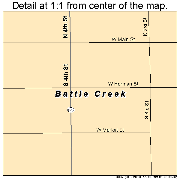 Battle Creek, Nebraska road map detail