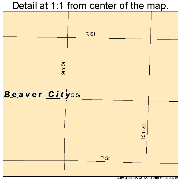 Beaver City, Nebraska road map detail