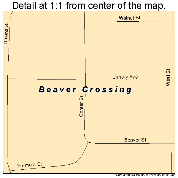 Beaver Crossing, Nebraska road map detail