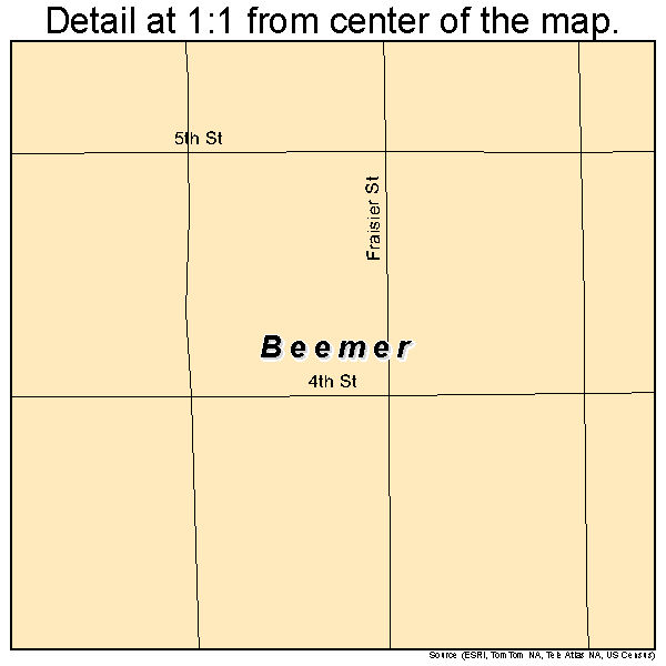 Beemer, Nebraska road map detail
