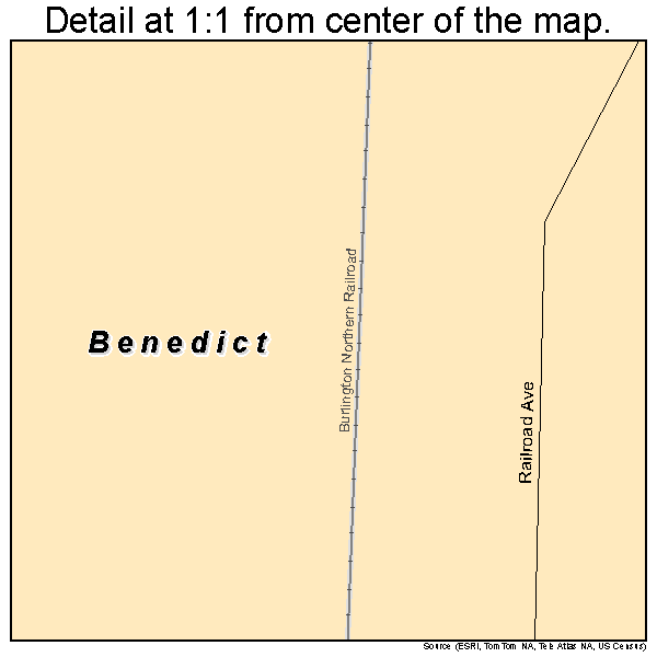 Benedict, Nebraska road map detail