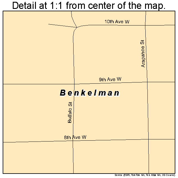 Benkelman, Nebraska road map detail