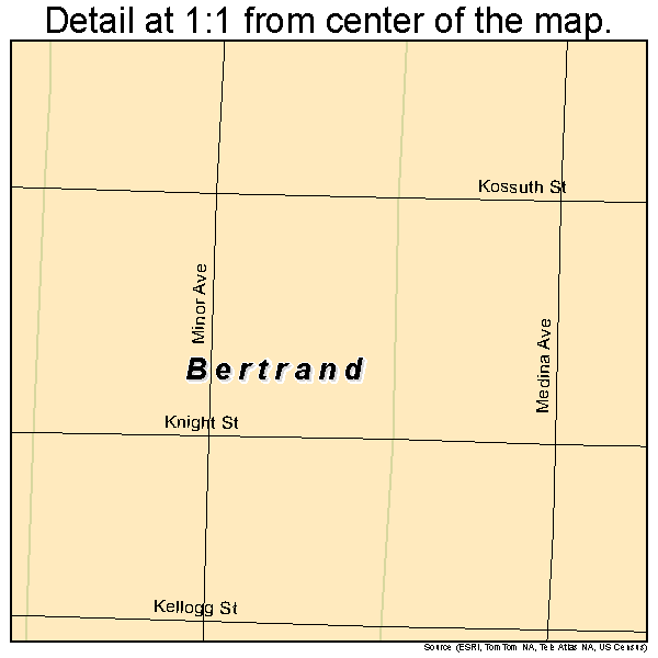 Bertrand, Nebraska road map detail