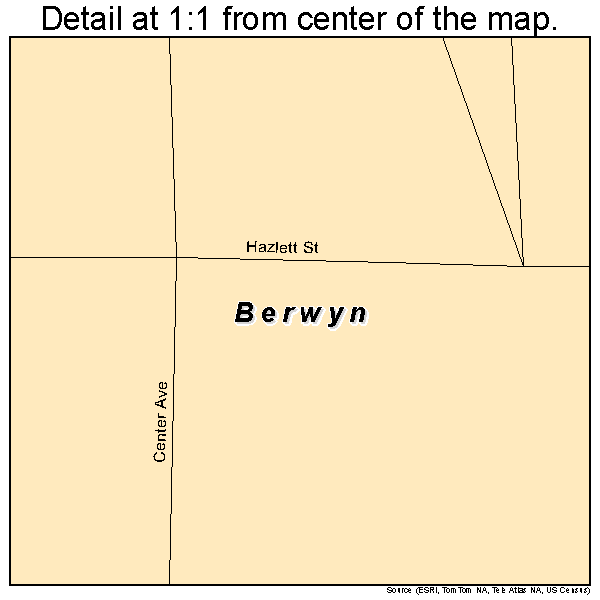Berwyn, Nebraska road map detail