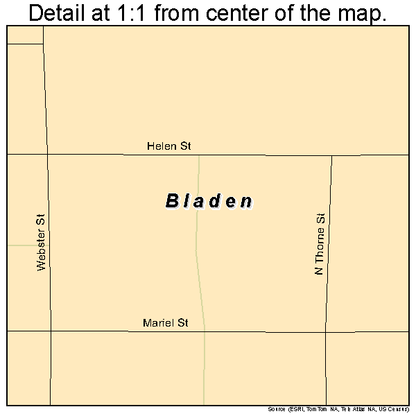 Bladen, Nebraska road map detail