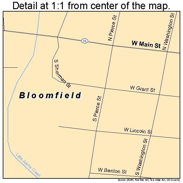 Bloomfield, Nebraska road map detail