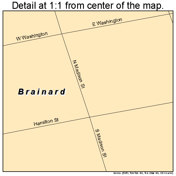 Brainard, Nebraska road map detail