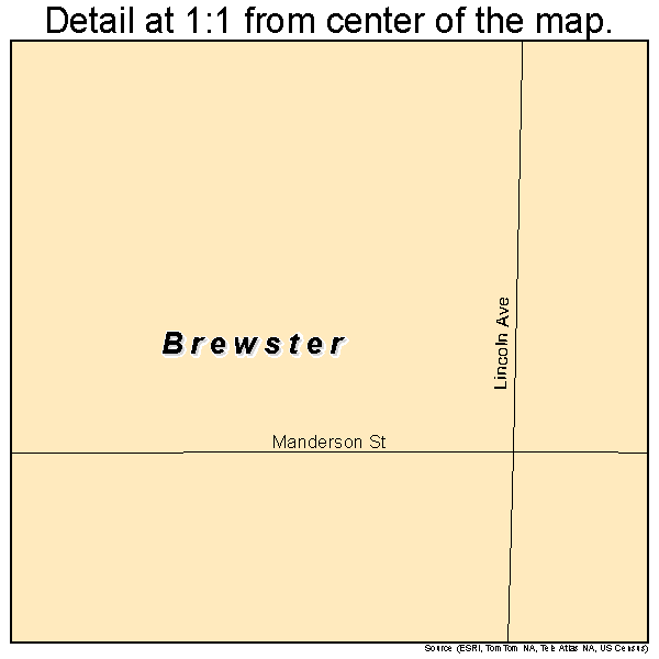 Brewster, Nebraska road map detail