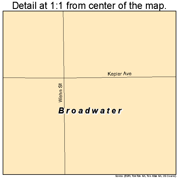 Broadwater, Nebraska road map detail