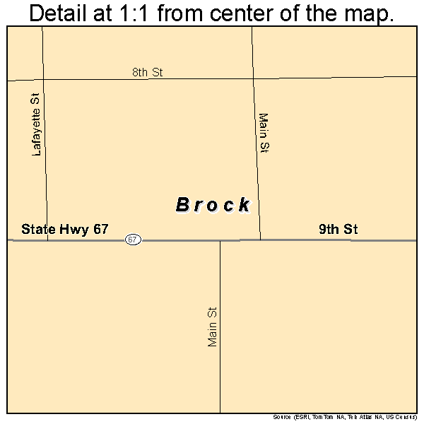 Brock, Nebraska road map detail