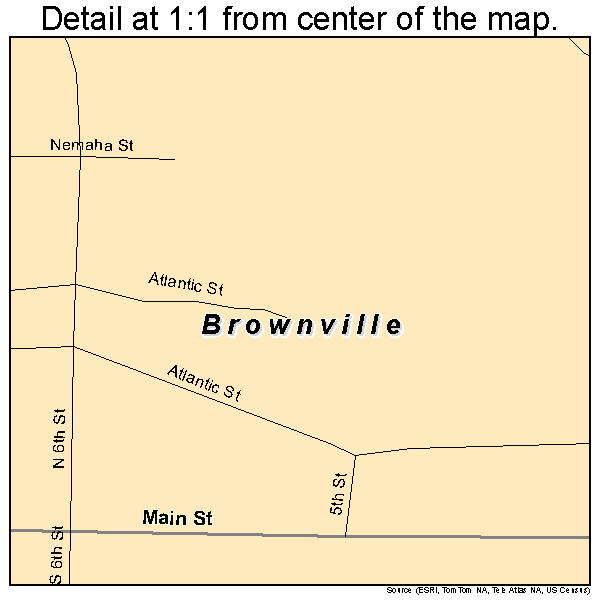 Brownville, Nebraska road map detail