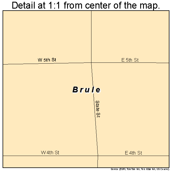 Brule, Nebraska road map detail