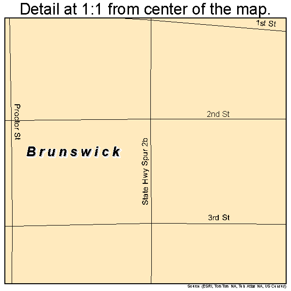 Brunswick, Nebraska road map detail