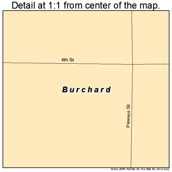 Burchard, Nebraska road map detail