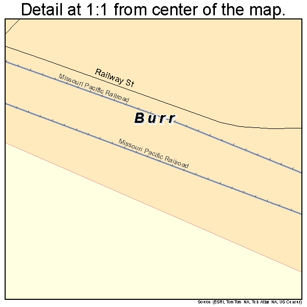 Burr, Nebraska road map detail
