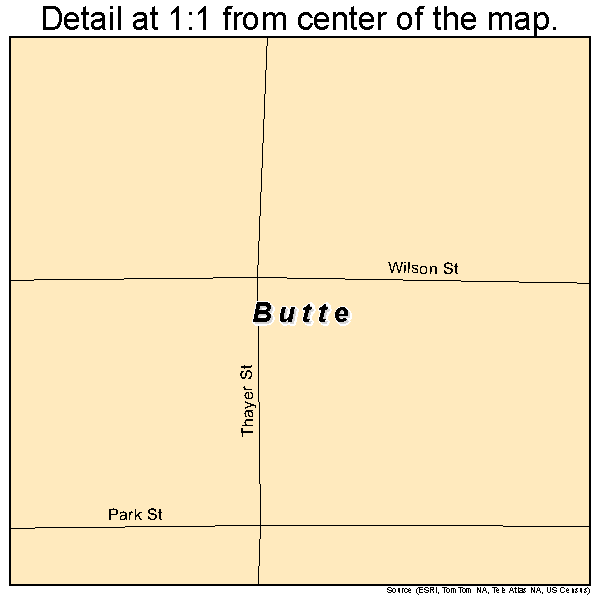 Butte, Nebraska road map detail