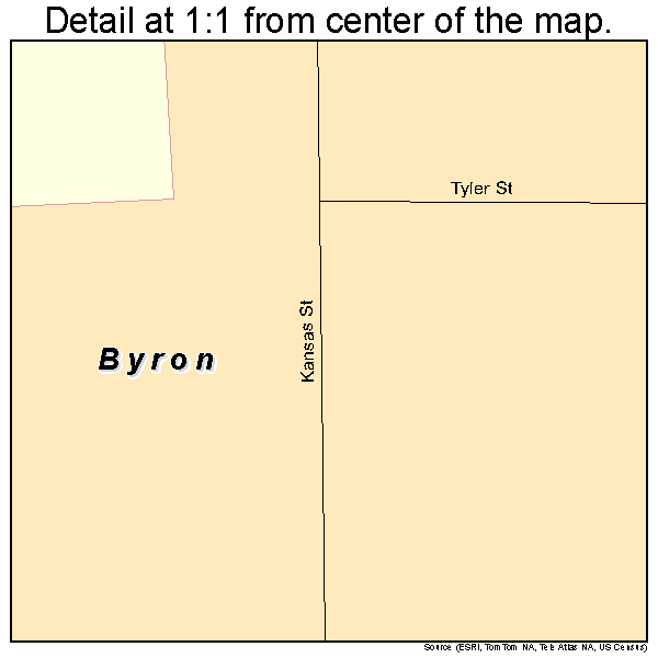 Byron, Nebraska road map detail