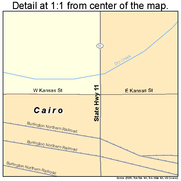 Cairo, Nebraska road map detail